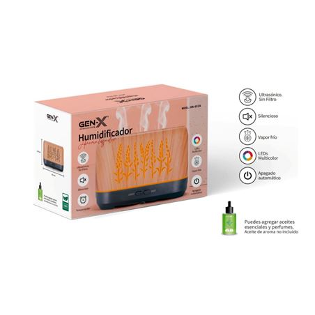 HUMIDIFICADOR AROMATIZADOR ULTRASONICO 200ML GEN-X - HA-6518
