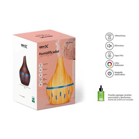 HUMIDIFICADOR AROMATIZADOR ULTRASONICO 300ML GEN-X - HA-6512