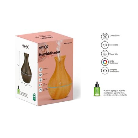 HUMIDIFICADOR AROMATIZADOR ULTRASONICO 130ML GEN-X - HA-6513