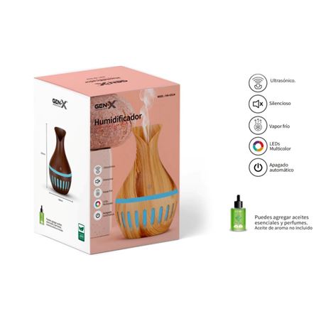 HUMIDIFICADOR AROMATIZADOR ULTRASONICO 130ML GEN-X - HA-6514