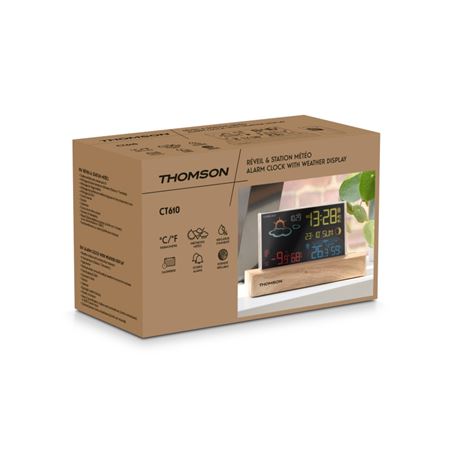 ESTACION METEOROLOGICA CON RELOJ DESPERTADOR CT610 THOMSOM - CT610-1