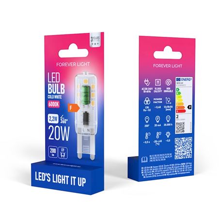 BOMBILLA LED G9 2.2W 200 LUMEN LUZ FRIA FOREVER - RTV9000072
