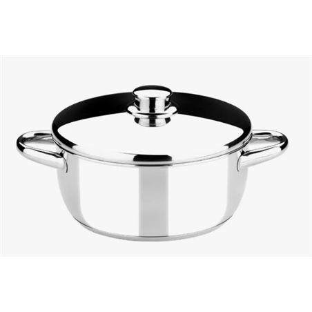 CACEROLA ACERO INOXIDABLE 24CM 4 LITROS OPTIMA CON TAPA ACERO MONIX - M451024