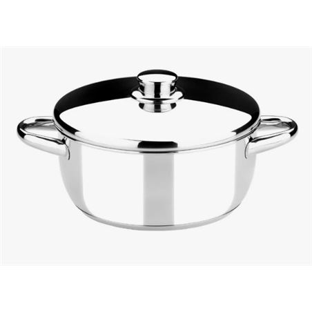 CACEROLA ACERO INOXIDABLE 22CM 3 LITROS OPTIMA CON TAPA ACERO MONIX - M451022