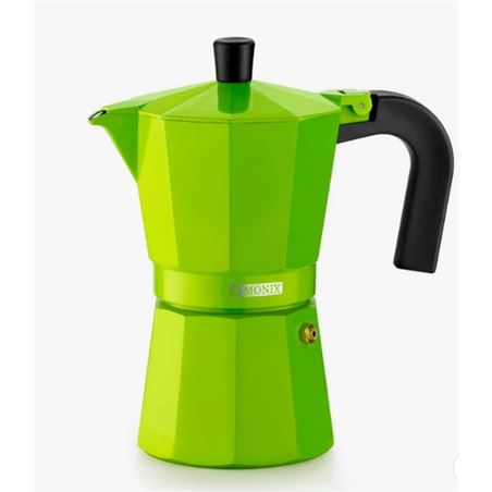 CAFETERA ITALIANA 3 TAZAS ALUMINIO VERDE MONIX - M391703