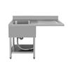 FREGADERO INDUSTRIAL 140X70X85CM CUBETA IZQUIERDA Y ESTANTE CHEF PRO - CF0139-2