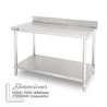 MESA DE TRABAJO ACERO INOXIDABLE 120X70X85CM CON RESPALDO CHEF PRO - CF0132-1