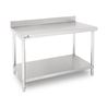 MESA DE TRABAJO ACERO INOXIDABLE 120X70X85CM CON RESPALDO CHEF PRO - CF0132-3