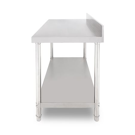 MESA DE TRABAJO ACERO INOXIDABLE 120X70X85CM CON RESPALDO CHEF PRO - CF0132-4