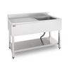 FREGADERO INDUSTRIAL 140X70X85CM CUBETA DERECHA Y ESTANTE CHEF PRO - CF0142-3