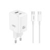 CARGADOR USB+USB-C 45W CON CABLE TIPO-C BLANCO XO - XOCE36TC