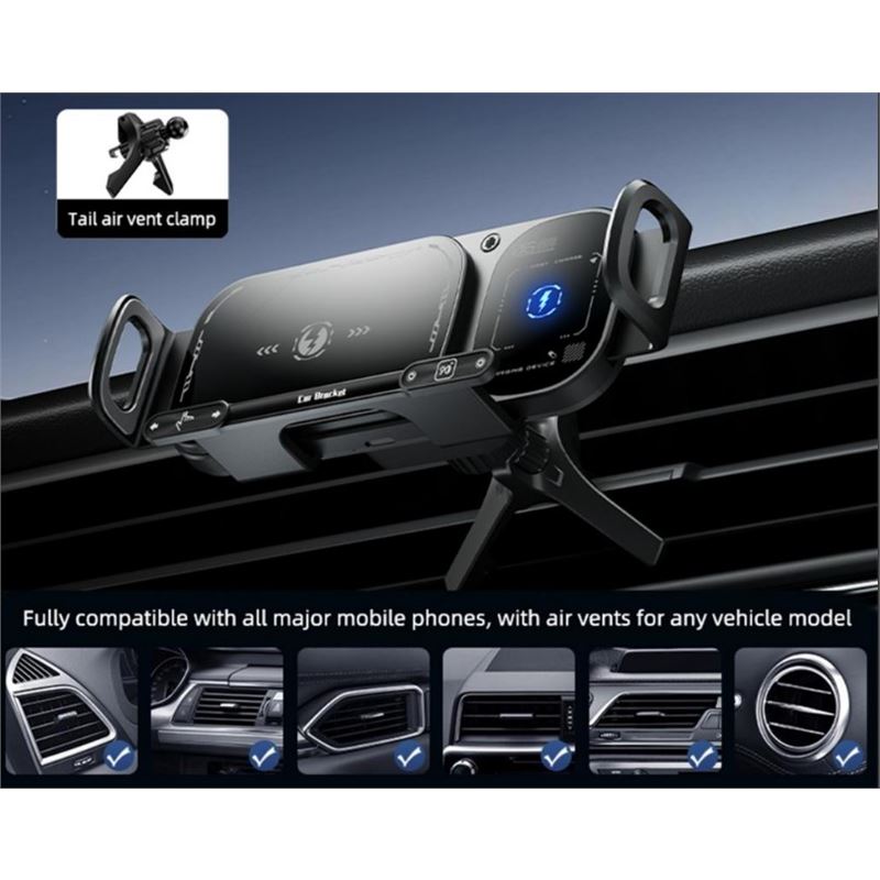 SOPORTE DE COCHE CONTROL TACTIL CON CARGA INALAMBRICA 15W WX042 XO - XOWX042-1