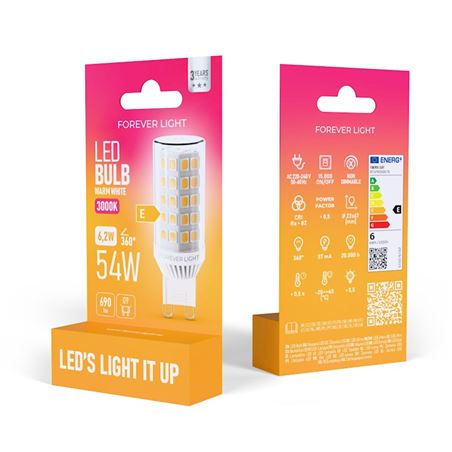 BOMBILLA LED G9 6.2W 690 LUMEN LUZ CALIDA FOREVER - RTV9000076