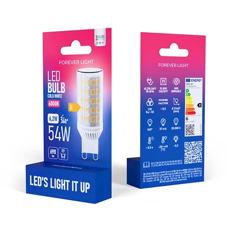 BOMBILLA LED G9 6.2W 690 LUMEN LUZ FRIA FOREVER - RTV9000078