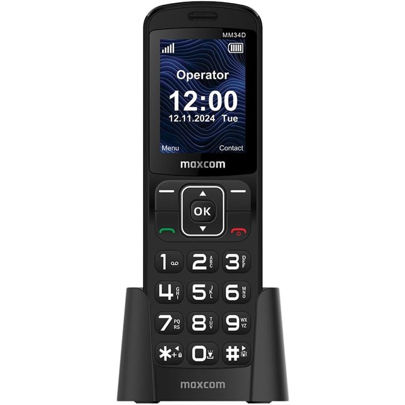TELEFONO INALAMBRICO CON SIM 4G MM34D NEGRO MAXCOM - MM34D