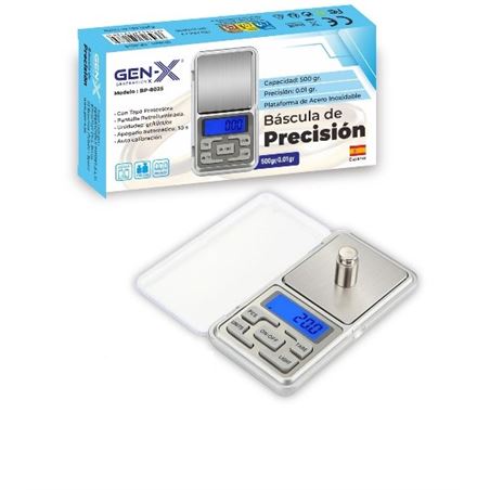 BASCULA PORTATIL GRADUACIÓN 0.01GR CON DISPLAY BP-8025 GEN-X - BP-8025-1