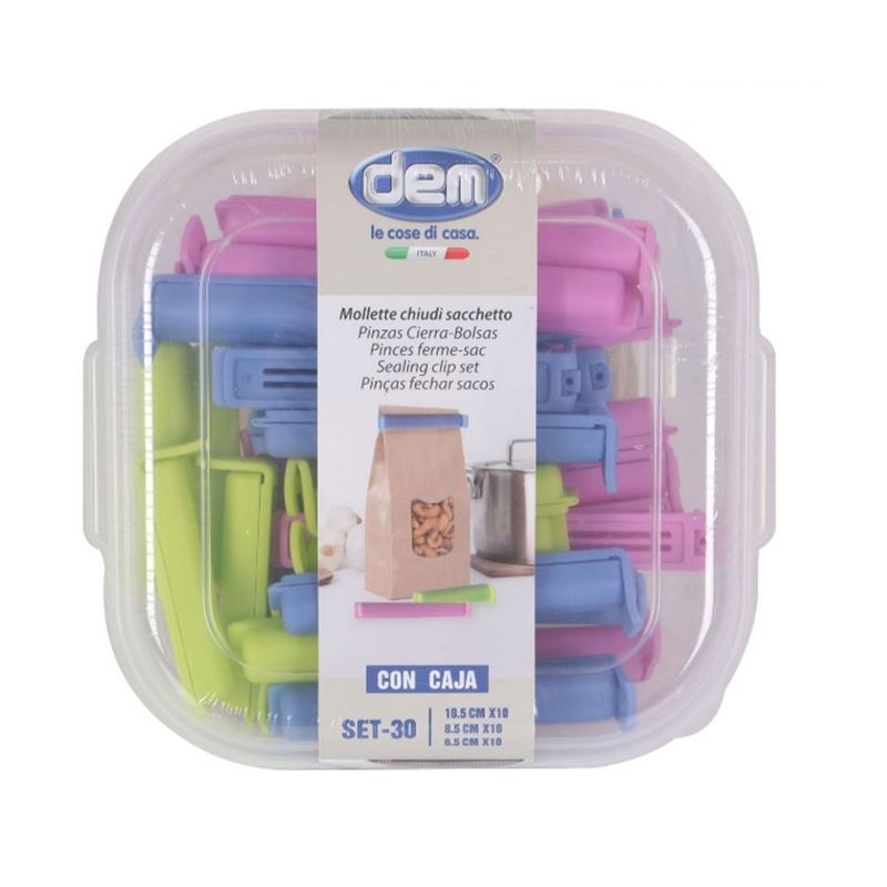 SET 30 PINZAS PLASTICAS DE CIERRE DE ALIMENTOS DEM - BY01019973074