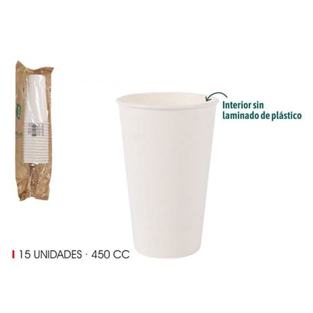 SET 15 VASO BLANCO CARTON 450CC ALGON - BA01054076860