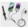 CABLE USB-A/C 3 EN 1 2X USB-C Y CARGADOR MAGENTICO PARA SMARTWATCH CX040 XO - XOCX040BK-2
