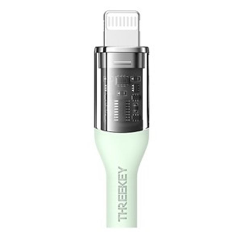 CABLE USB TIPO C A LIGHTNING 1M 27W THREEKEY VERDE - TKNB05LGGR