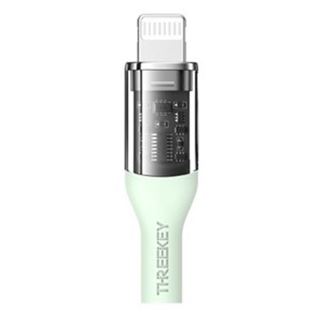 CABLE USB TIPO C A LIGHTNING 1M 27W THREEKEY VERDE - TKNB05LGGR