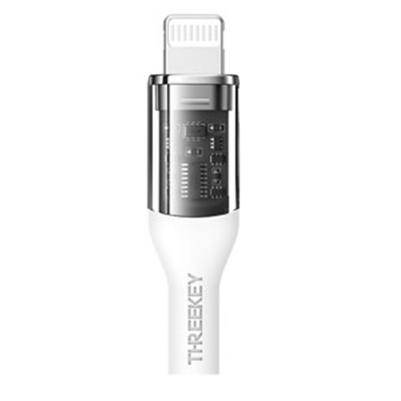 CABLE USB TIPO C A LIGHTNING 1M 27W THREEKEY BLANCO - TKNB05LGWH