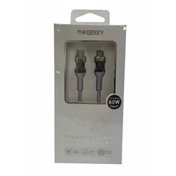 CABLE TIPO C A TIPO C 1 METRO 60W THREEKEY VIOLETA - TKNB05TCPR