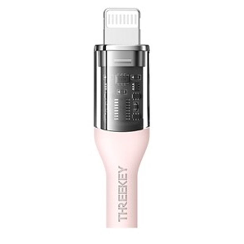 CABLE USB TIPO C A LIGHTNING 1M 27W THREEKEY ROSA - TKNB05LGPK