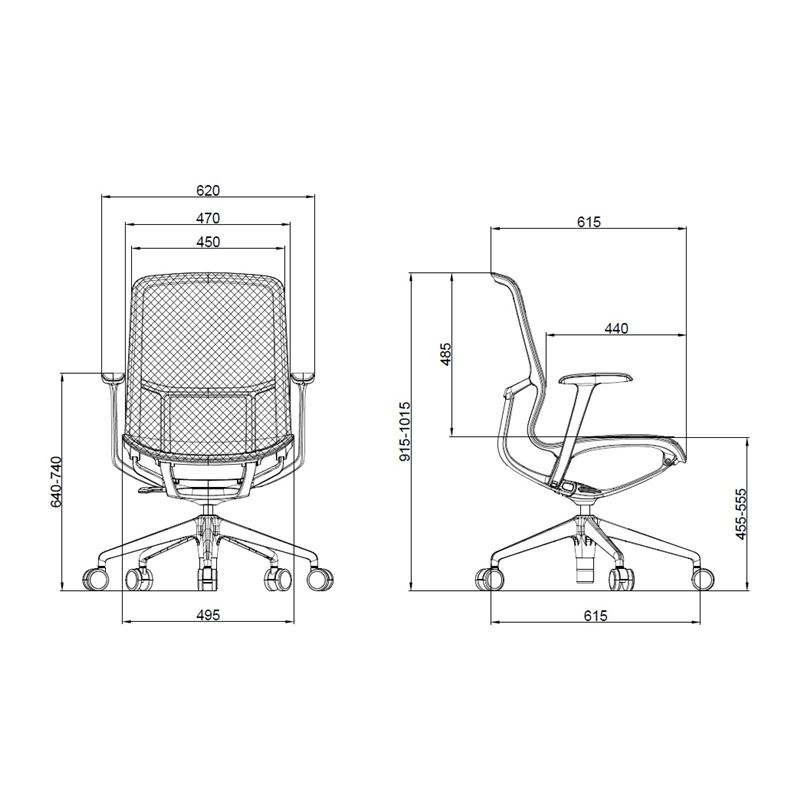 SILLA OFICINA GAMA SENSE ELEGANCE GRIS CROMAD - CR1212-5