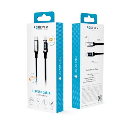 CABLE TIPO C A TIPO C LCD 100W 1M NEGRO FOREVER - GSM171012-1
