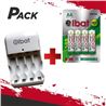 CARGADOR DE PILAS + 4 PILAS RECARGABLES AA ELBAT - PACK201-1