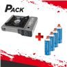 PACK COCINA GAS PORTATIL MUVIP + 4 CARTUCHOS DE GAS 250GR CAMPINGAZ - PACK190-1