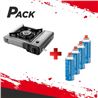 PACK COCINA GAS PORTATIL DOBLE MUVIP + 4 CARTUCHOS DE GAS 250GR CAMPINGAZ - PACK192-1