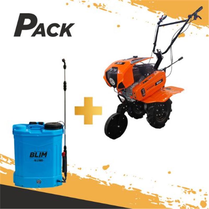 PACK MOTOCULTOR GASOLINA 7.5HP + SULFATADORA BATERIA 16 LITROS BLIM - PACK189-1