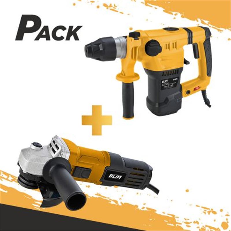 RADIAL 115MM 600W + MARTILLO SDS-PLUS 1500W 6.5 JULIOS BLIM - PACK208