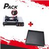 COCINA DE GAS PORTATIL BOMBONA CON FSD + PLANCHA DE ASAR PORTATIL 1 FUEGO - PACK215