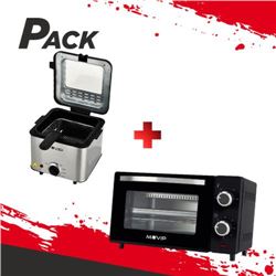 FREIDORA 1.5 LITROS INOXIDABLE 1000W + HORNO 10 LITROS 650W INOX - PACK218