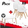 MESA DESIGN D900 120X80CM BLANCA + 4 SILLAS DESIGN D200 BLANCAS MUVIP - PACK234