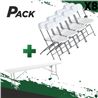 MESA DE RESINA PLEGABLE 240X74X74CM + 8 SILLAS RESINA PLEGABLE 80X50X45CM - PACK252