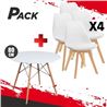MESA REDONDA DESIGN D500 80CM BLANCA + 4 SILLAS DESIGN D200 BLANCAS MUVIP - PACK233
