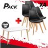 MESA DESIGN D900 120X80CM BLANCA + 4 SILLAS DESIGN D200 NEGRAS - PACK237
