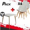 MESA DESIGN D900 80X80CM BLANCA + 4 SILLAS DESIGN D1000 TRANSPARENTES - PACK226