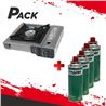 PACK COCINA GAS PORTATIL MUVIP + 4 CARTUCHOS GAS 227GR. MADER - PACK261
