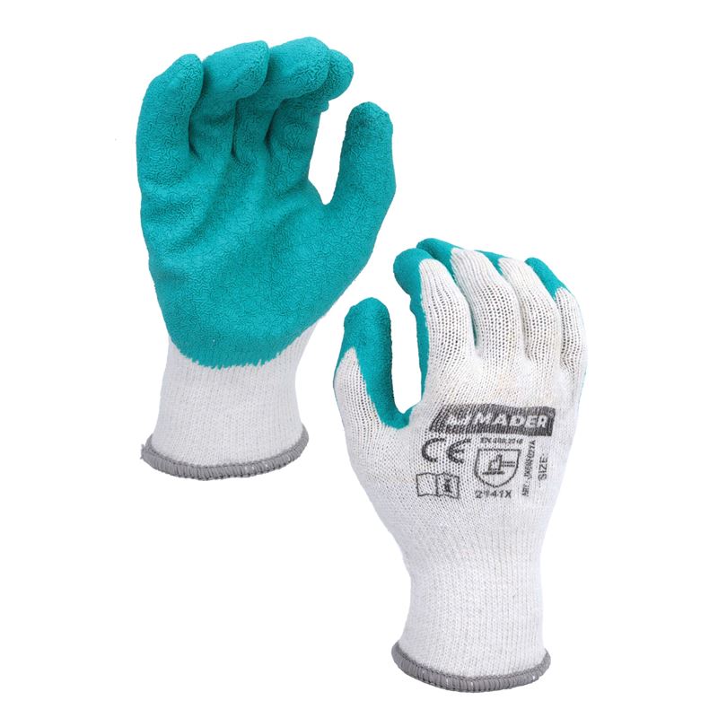 GUANTES DE PROTECCION POLIESTES + LATEX TALLA L MADER - 48227
