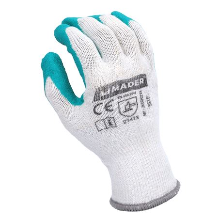 GUANTES DE PROTECCION POLIESTES + LATEX TALLA L MADER - 48227-1