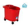 CUBO 16L C/ RUEDAS ASA Y ESCURRIDOR ROJO KETY - 8413020000288