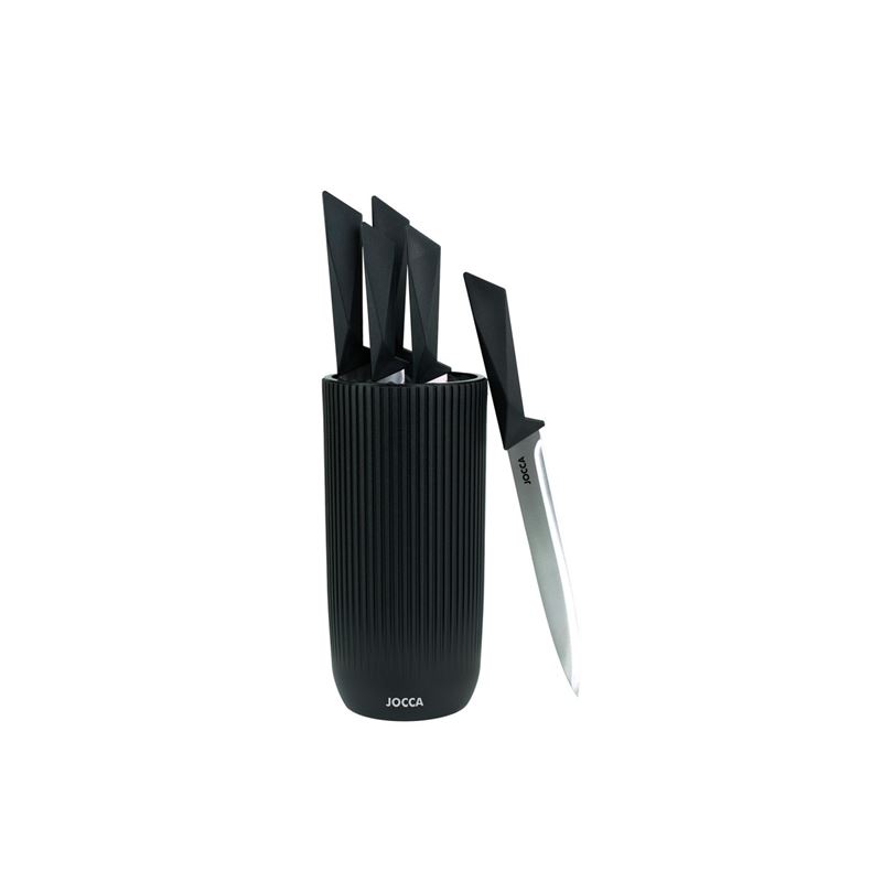 SET 5 CUCHILLOS ACERO INOXIDABLE + TACOMA NEGRO JOCCA - 2712