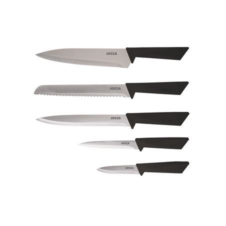 SET 5 CUCHILLOS ACERO INOXIDABLE + TACOMA NEGRO JOCCA - 2712-1