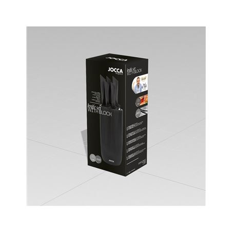 SET 5 CUCHILLOS ACERO INOXIDABLE + TACOMA NEGRO JOCCA - 2712-2