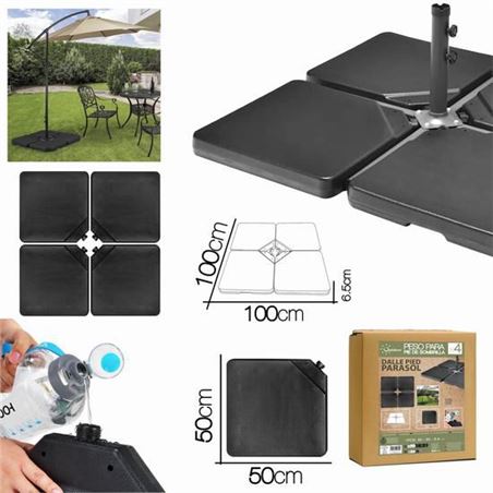 PESO PIE DE SOMBRILLA X4 15L - 50 x 50 x 6.5 cm - 00039